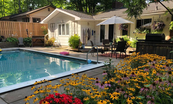 backyard with pool