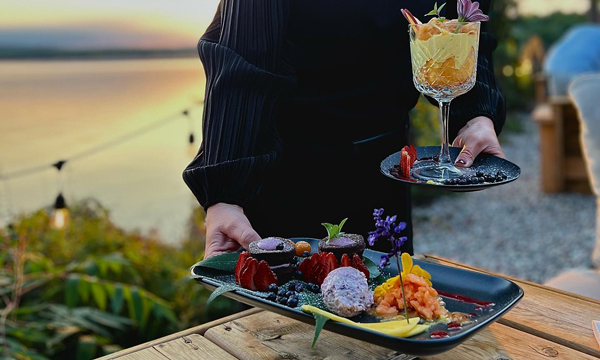  Food being served outside