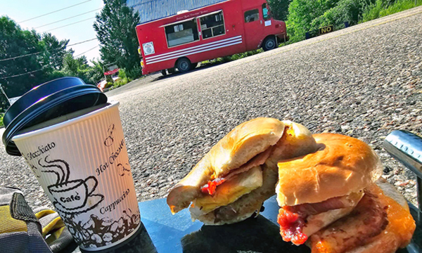 Bagel, coffee and food truck