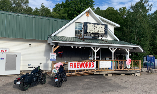 Storefront with motorcycles