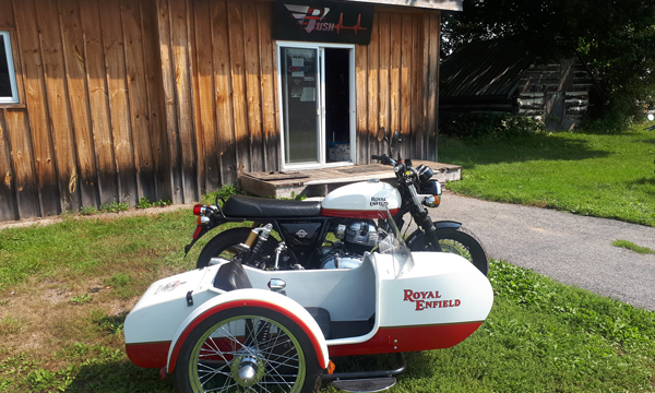  Motorcycle in front of building